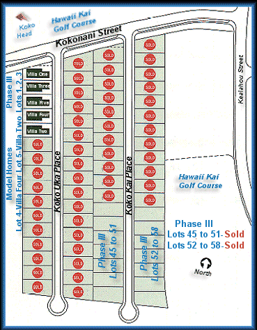 Koko Villas Subdivision layout of Phase I, II and III